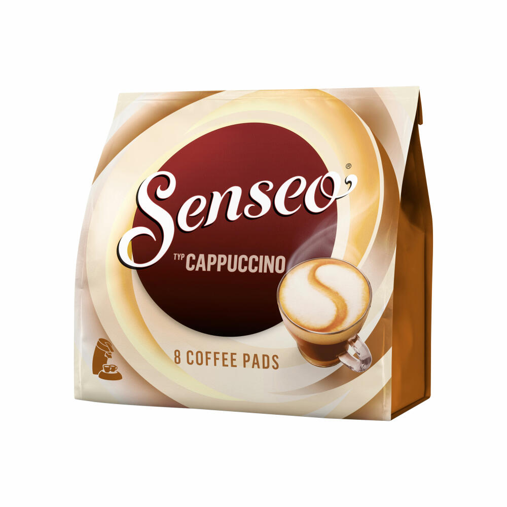 Senseo Kaffeepads Cappuccino, 3er Pack, Milchschaumklassiker, Kaffee, je 8 Pads, mit Tasse