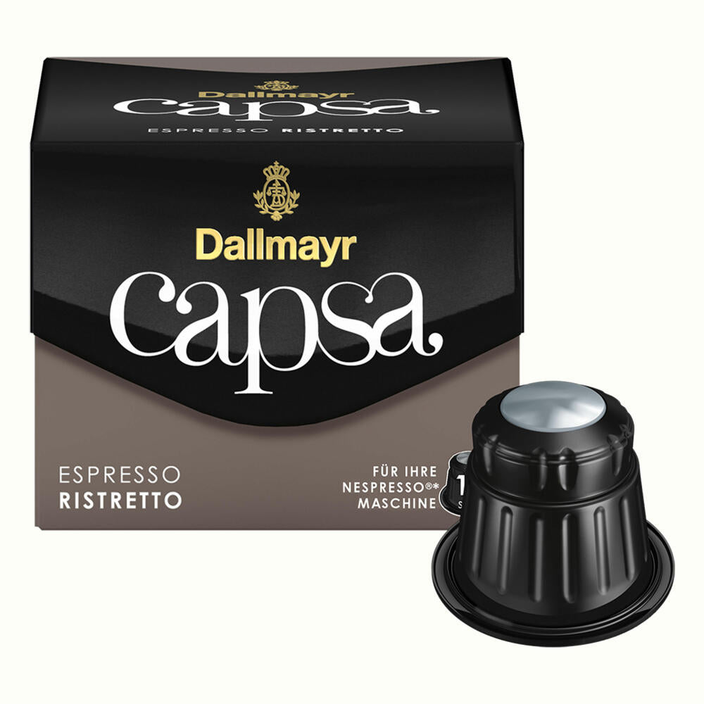 Dallmayr Capsa Espresso Ristretto, Nespresso Kompatibel Kapsel, Kaffeekapsel, Espressokapsel, Röstkaffee, Kaffee, 30 Kapseln