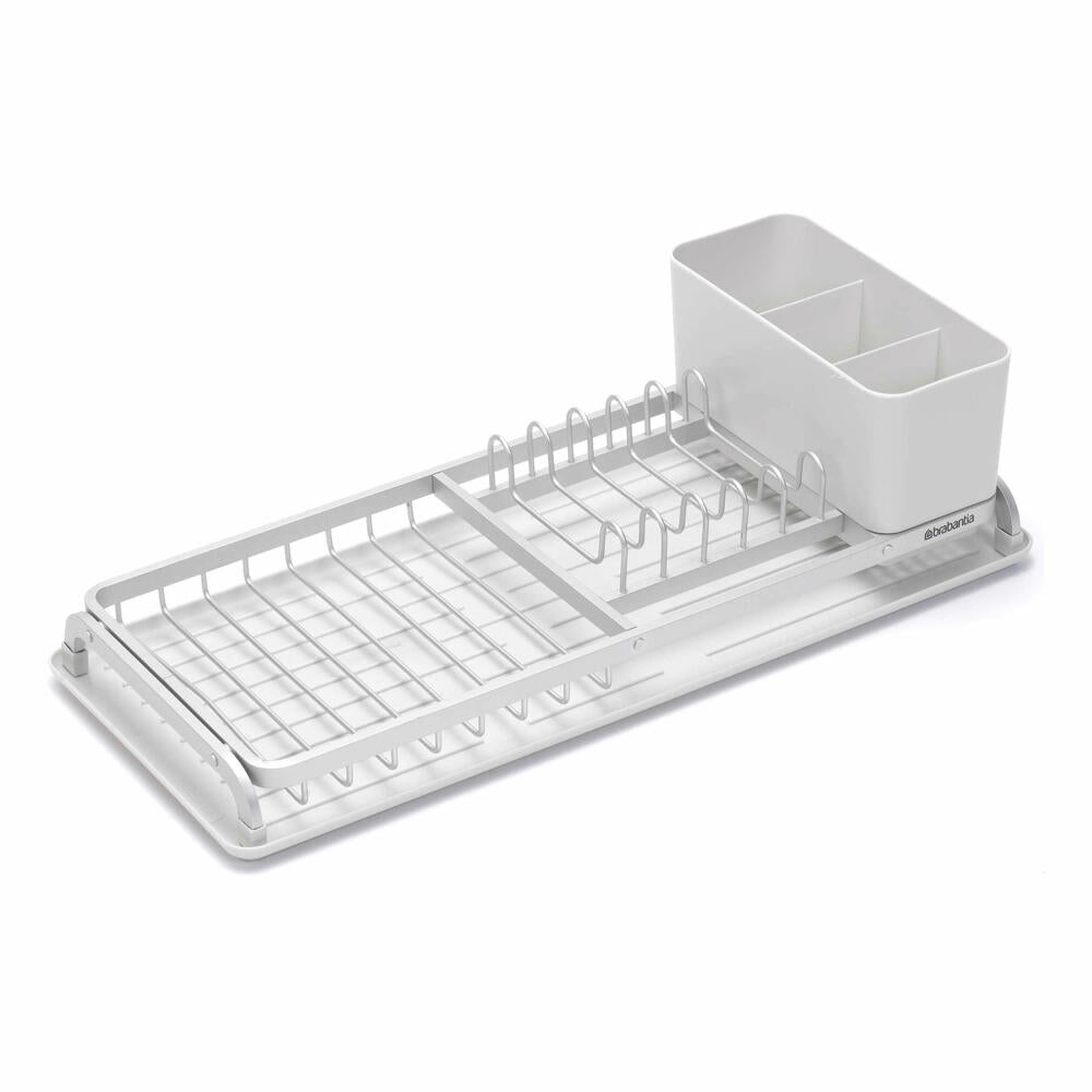 Brabantia Kompaktes Abtropfgestell, Abtropfständer, Abtropfkorb, Geschirrablage, Kunststoff, Light Grey, 117282