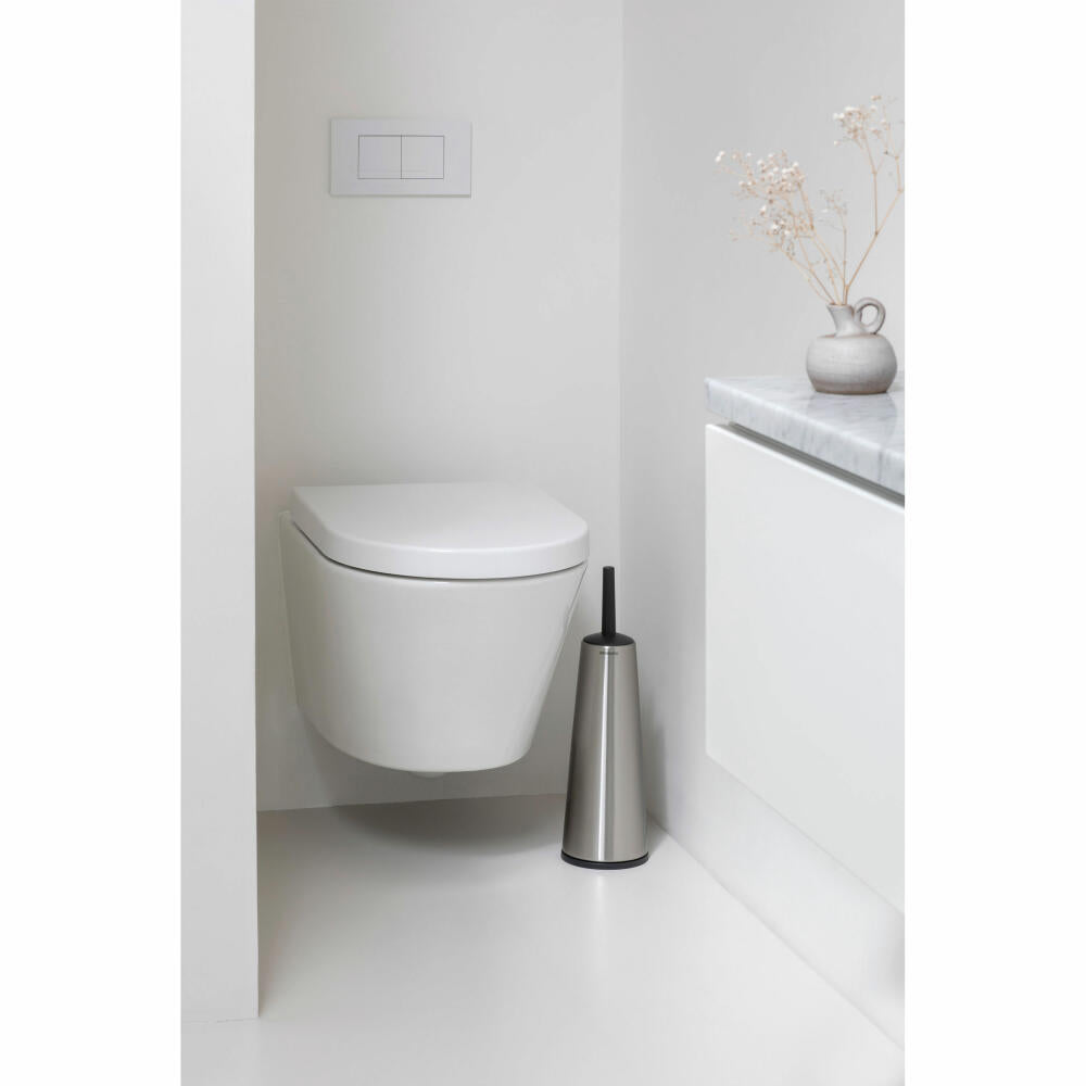 Brabantia ReNew toilet brush set, WC set, toilet brush, toilet brush, matt stainless steel, 385285