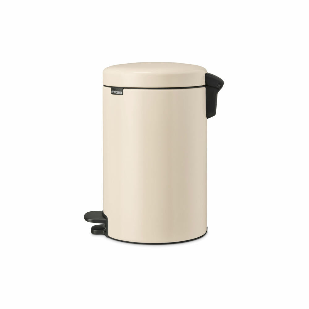 Brabantia NewIcon pedal bin, waste bin, trash can, steel, soft beige, 12 L, 149924
