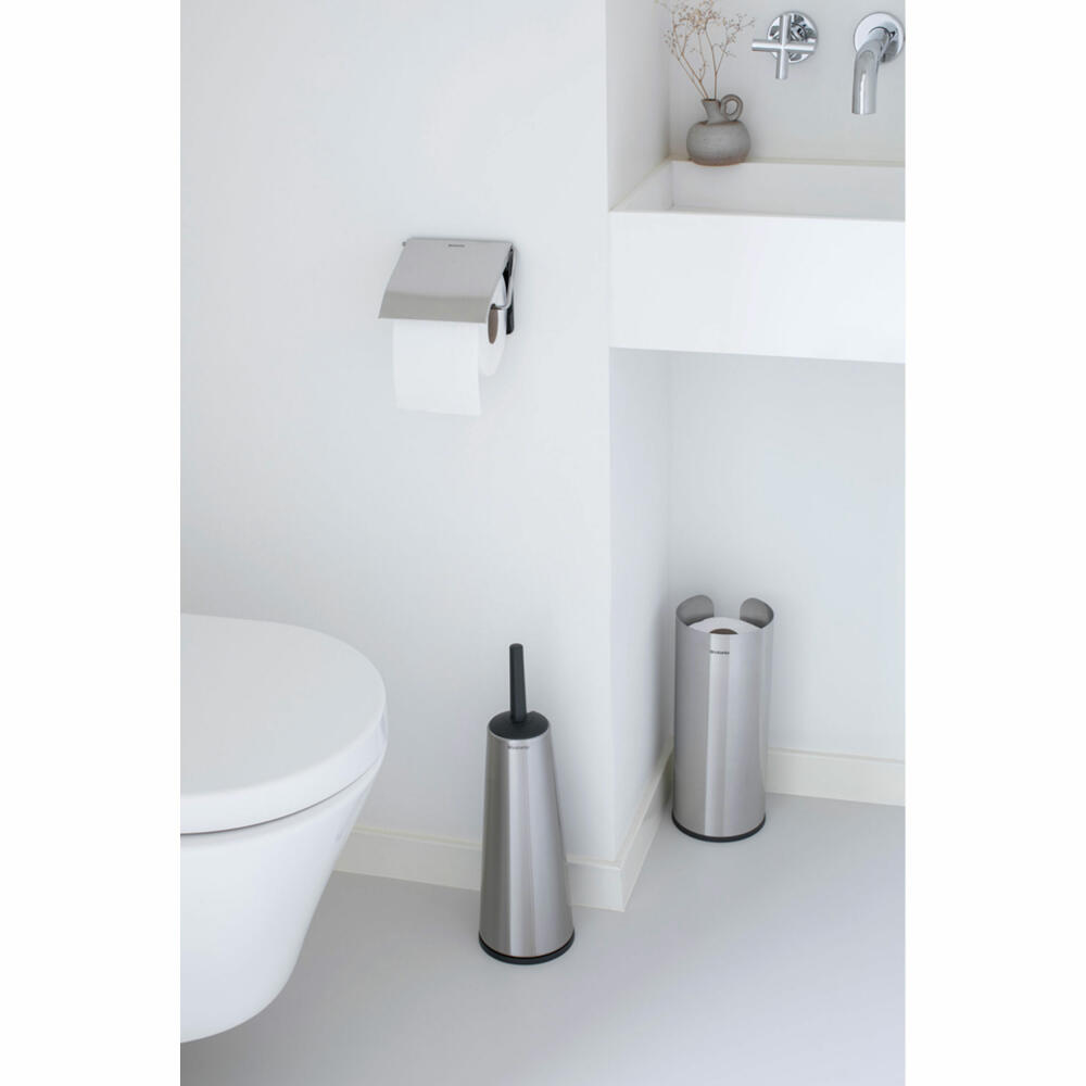 Brabantia ReNew toilet paper holder, toilet paper holder, roll holder, matt stainless steel, 385322