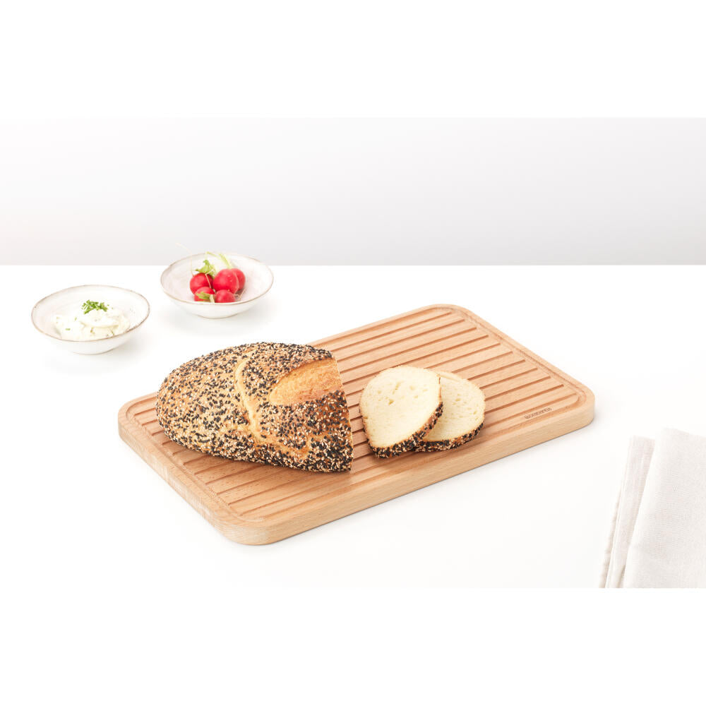 Brabantia Profile Schneidebrett für Brot, Schneideunterlage, Holz, Wood, 40 x 25 cm, 260728