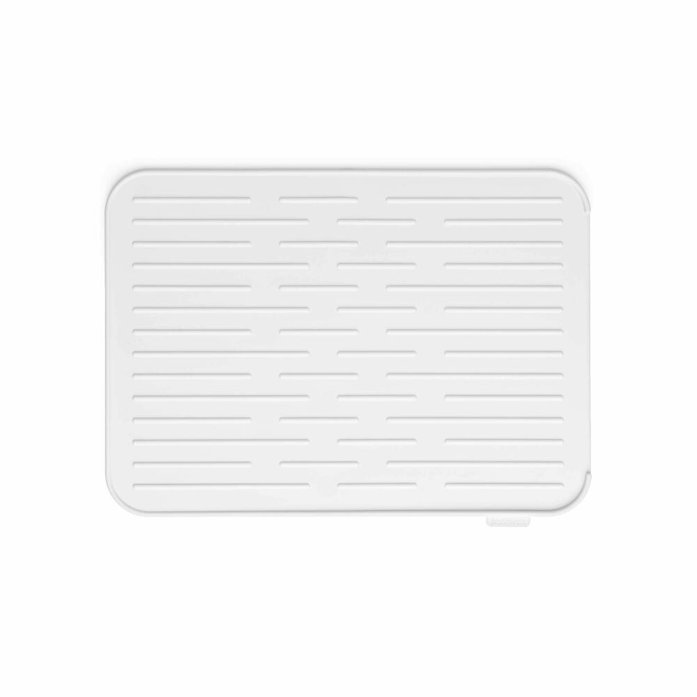 Brabantia Silikon Abtropfmatte, Geschirrmatte, Geschirrablage, Kunststoff, Light Grey, 117466