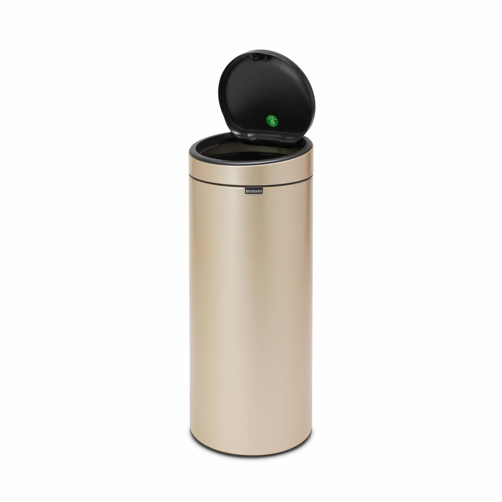 Brabantia Touch bin New, waste bin, trash can, steel, metallic gold, 30 L, 304507