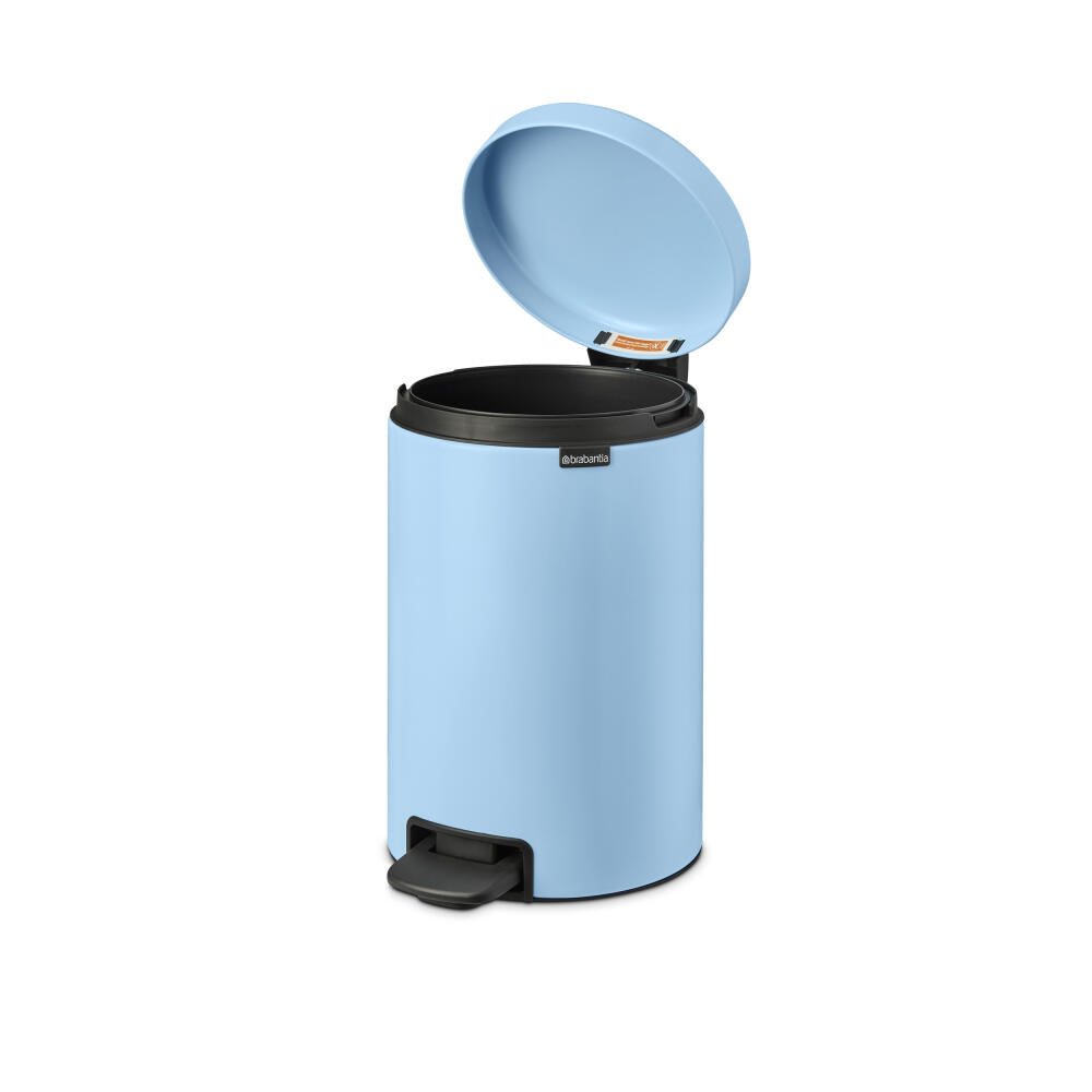 Brabantia NewIcon Treteimer, Mülleimer, Abfalleimer, Stahl, Dreamy Blue, 12 L, 202483