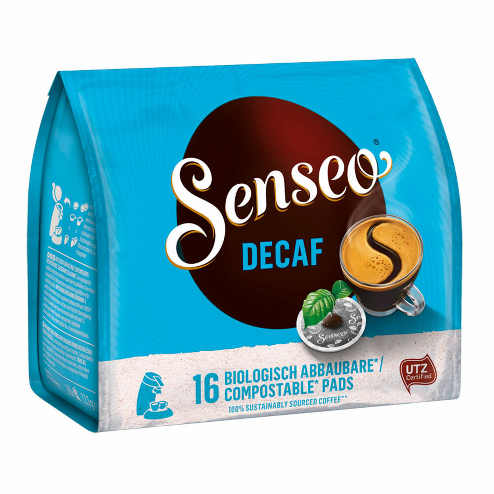 Senseo Kaffeepads Entkoffeiniert / Decaf, Reiches Aroma, Intensiv & Ausgewogen, Kaffee, neues Design, 5er Pack, 5 x 16 Pads