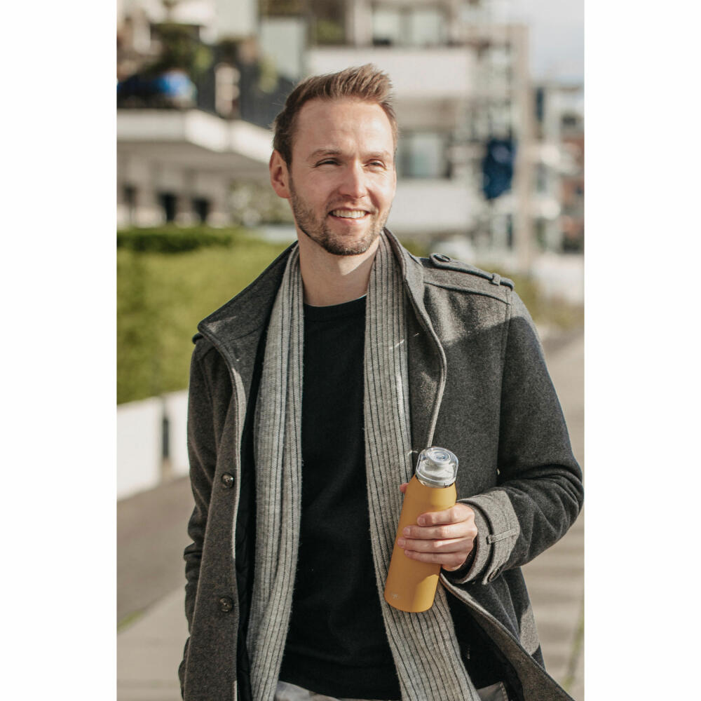 Alfi Trinkflasche Endless Iso Bottle, Isolierflasche, Edelstahl, Spicy Mustard Matt, 0.5 L, 5669295050