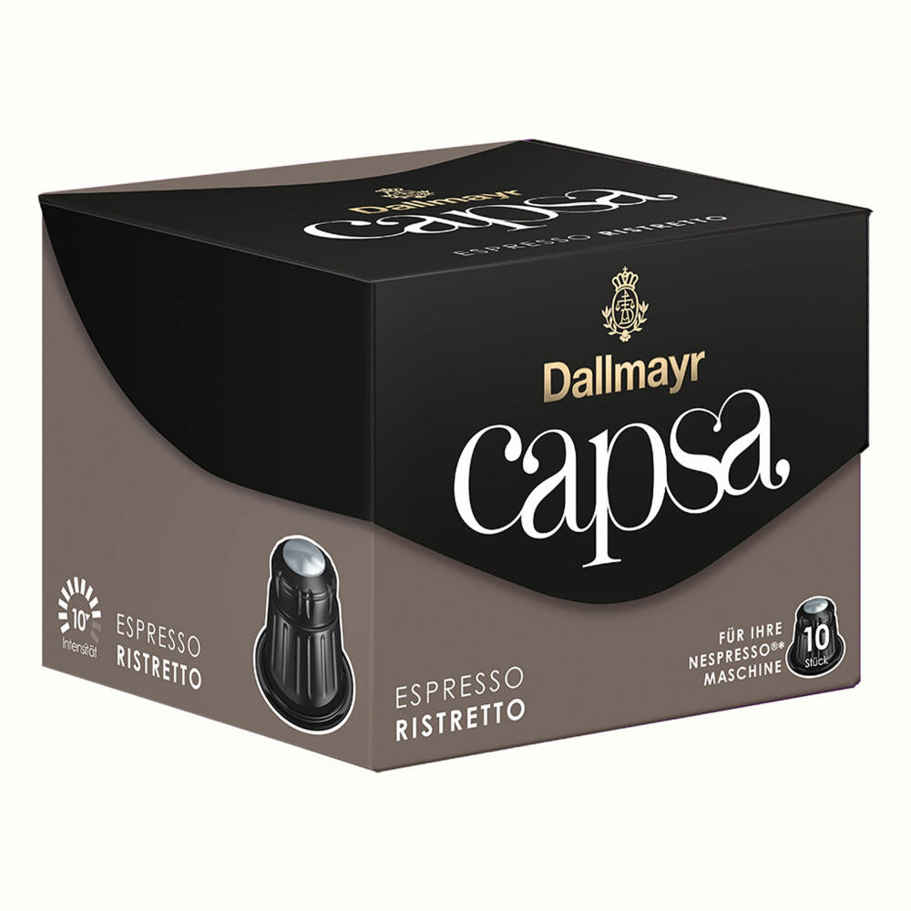 Dallmayr Capsa Espresso Ristretto, Nespresso Kompatibel Kapsel, Kaffeekapsel, Espressokapsel, Röstkaffee, Kaffee, 30 Kapseln