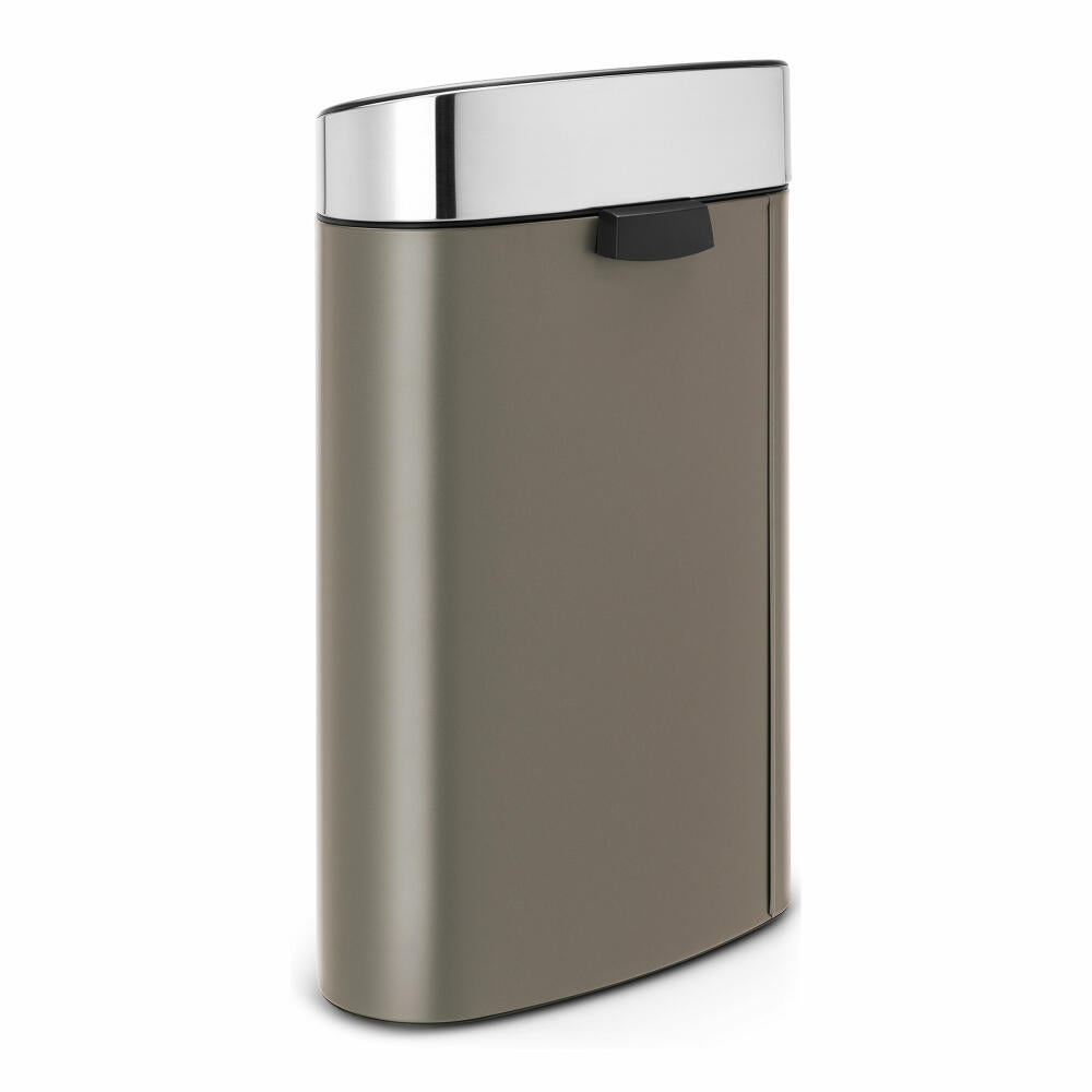 Brabantia Touch Bin, Mülleimer, Abfalleimer, Abfallbehälter, Platinum, Deckel in Matt Steel, Stahlmatt, 40 L, 114885