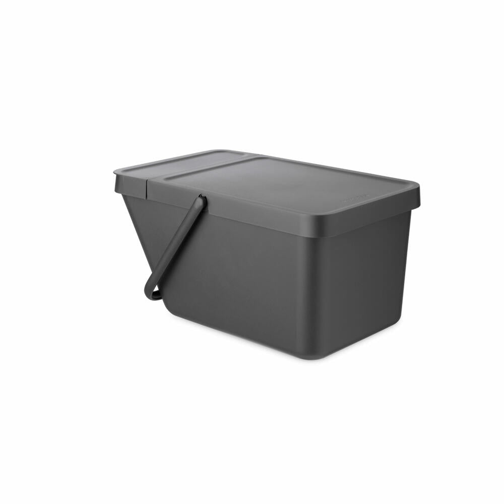 Brabantia Sort & Go Waste Bin, Waste Bin, Garbage Can, Plastic, Grey, 20 L, 277726