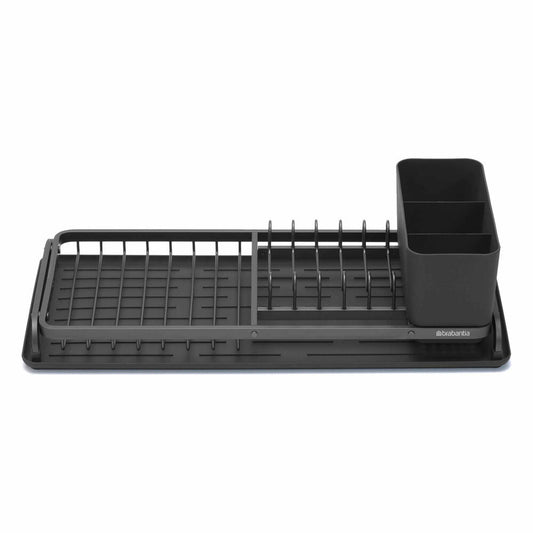 Brabantia Kompaktes Abtropfgestell, Abtropfständer, Abtropfkorb, Geschirrablage, Kunststoff, Dark Grey, 117268
