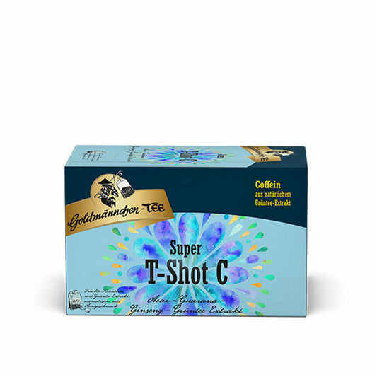 Goldmännchen Tee Super T-Shot C, Flavoured Fruit-Herbal Green Tea, with Caffeine, 20 individually sealed tea bags