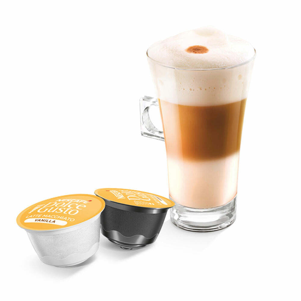 Nescafé Dolce Gusto Latte Macchiato Vanilla, Kaffee, Kaffekapsel, 3er Pack, 3 x 16 Kapseln (24 Portionen)