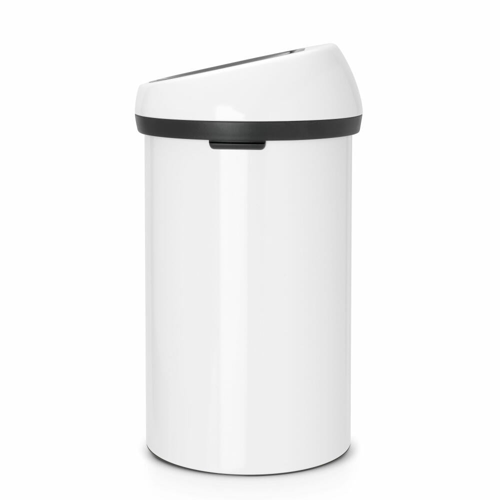 Brabantia Touch Bin Abfallbehälter, Mülleimer, Müll Eimer, White / Deckel White, 60 L, 108686