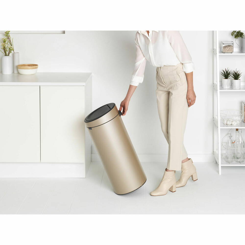 Brabantia Touch bin New, waste bin, trash can, steel, metallic gold, 30 L, 304507