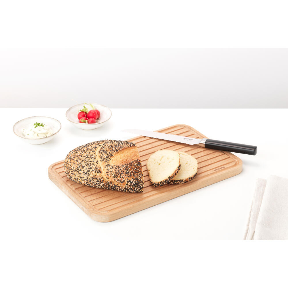 Brabantia Profile Schneidebrett für Brot, Schneideunterlage, Holz, Wood, 40 x 25 cm, 260728
