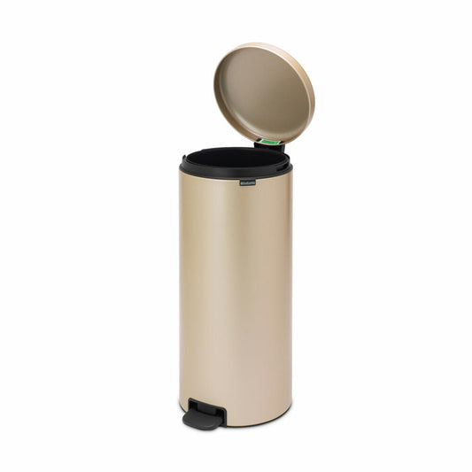 Brabantia NewIcon pedal bin, waste bin, trash can, steel, metallic gold, 30 L, 304484