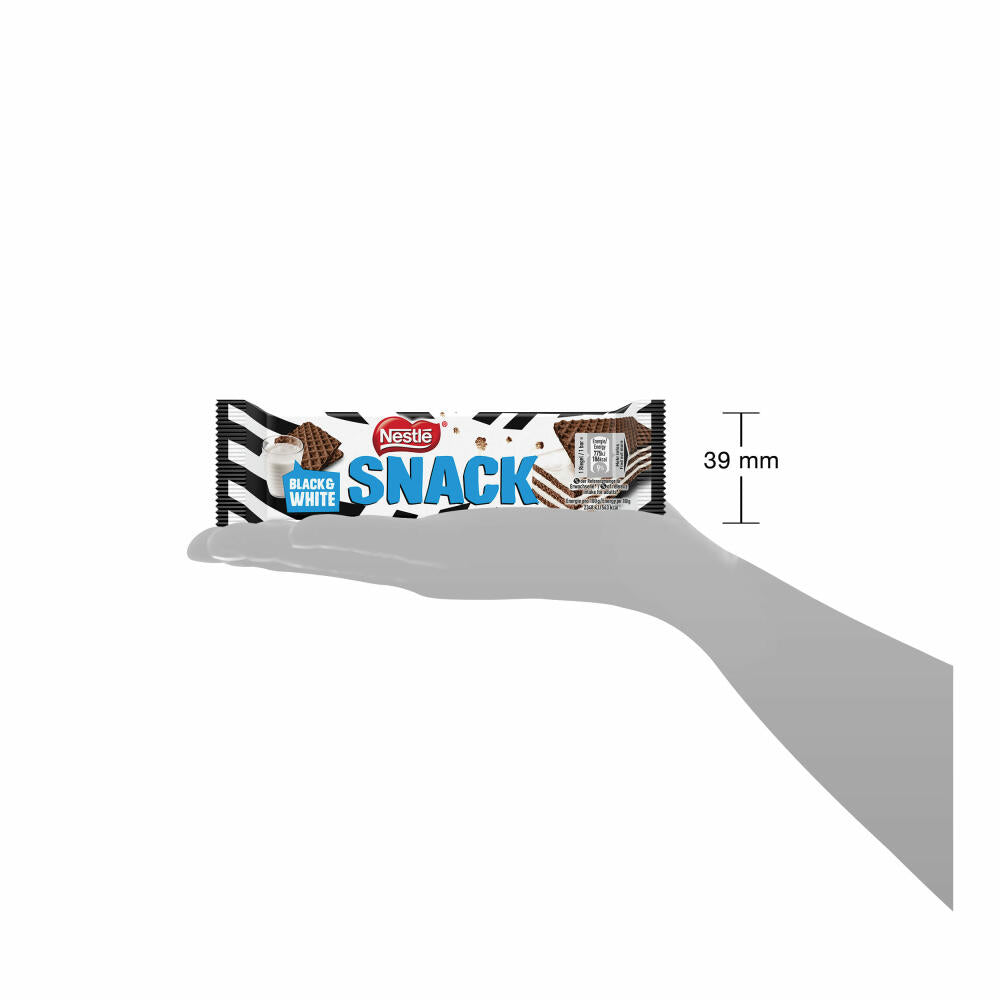 Nestlé Snack Black and White, Knusperwaffel mit Kakao, mit Milchcreme gefüllt, 30 Riegel je 33 g