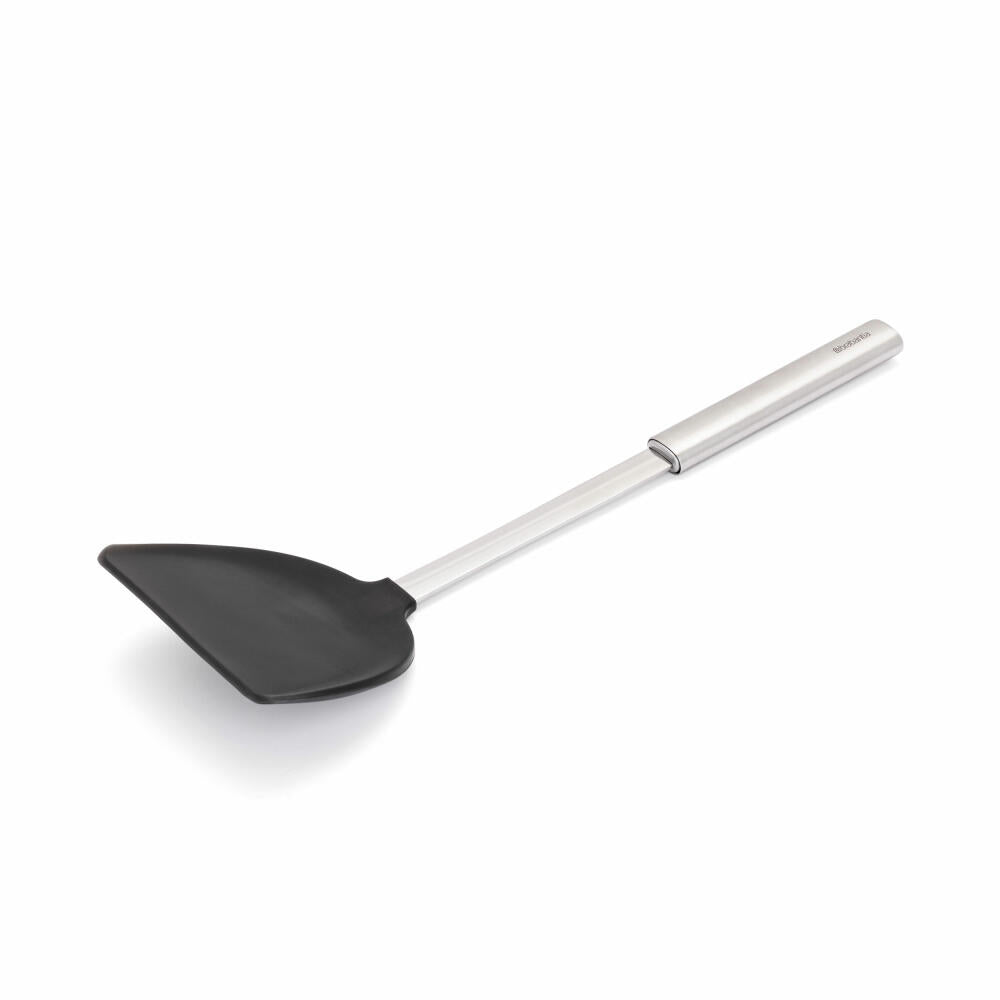 Brabantia Wok Turner Silicone Profile, Cooking Utensil, Kitchen Aid, Steel, Matt Steel, 38.8 cm, 137549