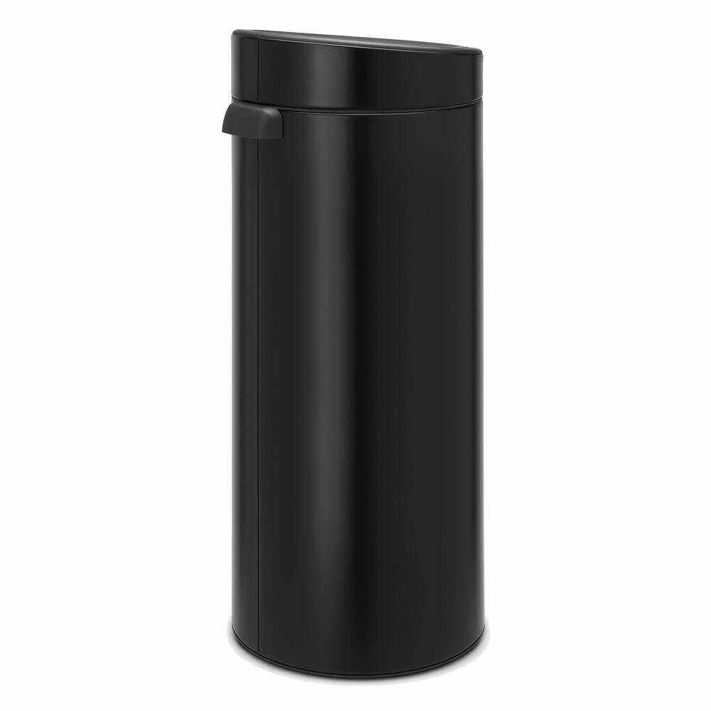 Brabantia Touch Bin, Mülleimer, Abfalleimer, Papierkorb in Matt Black, 30 Liter, 115301