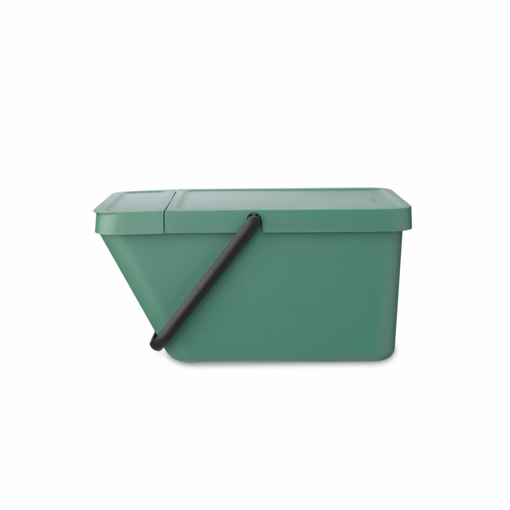 Brabantia Sort & Go Waste Bin, Waste Bin, Garbage Can, Plastic, Fir Green, 20 L, 277740