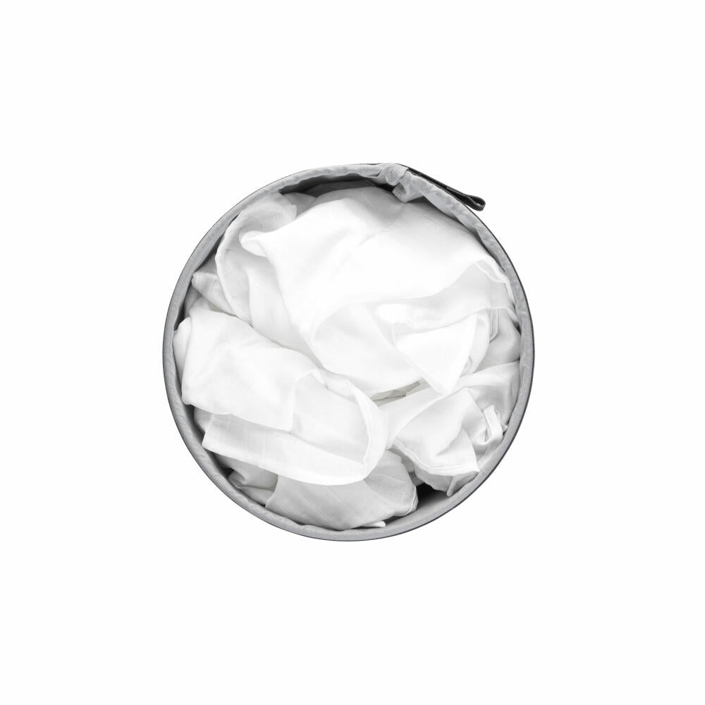 Brabantia laundry box, laundry basket, laundry bin, steel, plastic, white / dark grey, 35 L, 304866