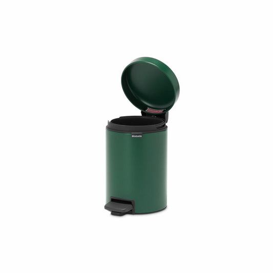 Brabantia NewIcon pedal bin, waste bin, trash can, steel, pine green, 3 L, 304002