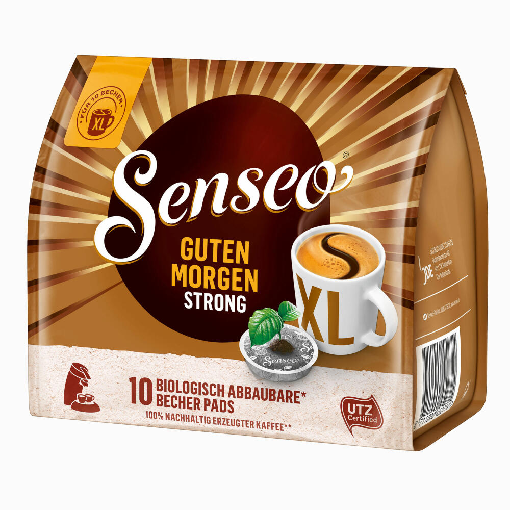 Senseo Kaffeepads Guten Morgen Strong XL, Stark & Intensiv, 10 Kaffee Pads, 125 g