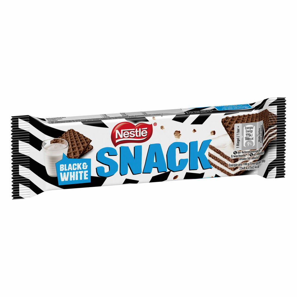 Nestlé Snack Black and White, Knusperwaffel mit Kakao, mit Milchcreme gefüllt, 30 Riegel je 33 g