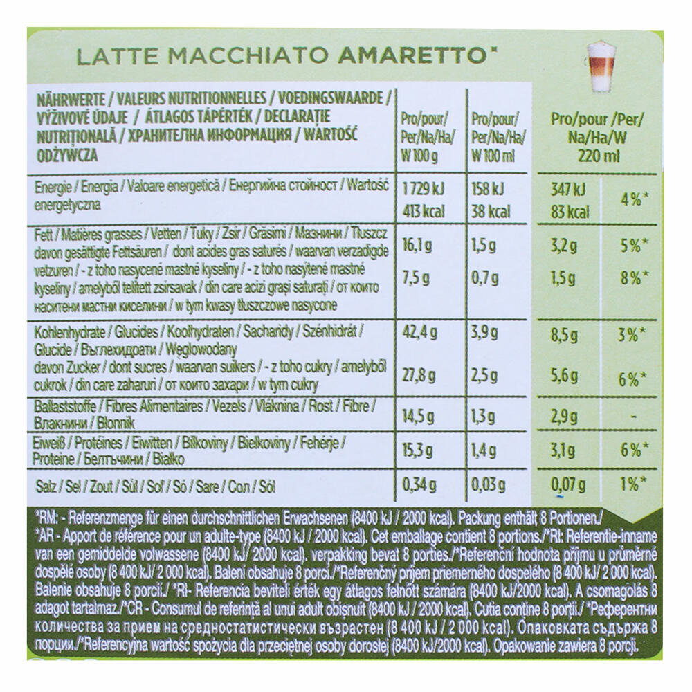 Nescafé Dolce Gusto Latte Macchiato Amaretto 6er Set, Kaffeekapsel, Kaffee, 6 x 16 Kapseln (48 Portionen)