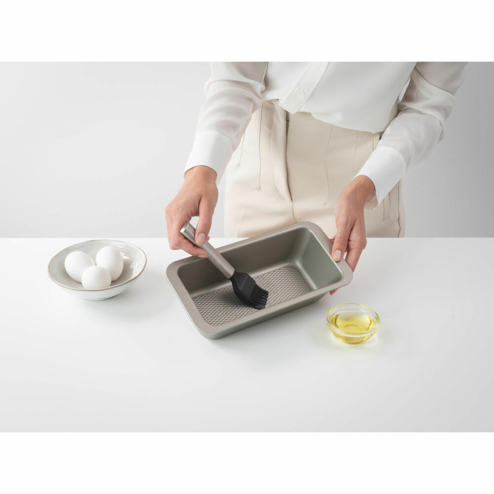 Brabantia Backpinsel Silikon Profile, Kochutensil, Küchenhelfer, Pinsel, Silicone / Stahl, Matt Steel, 19 cm, 137440