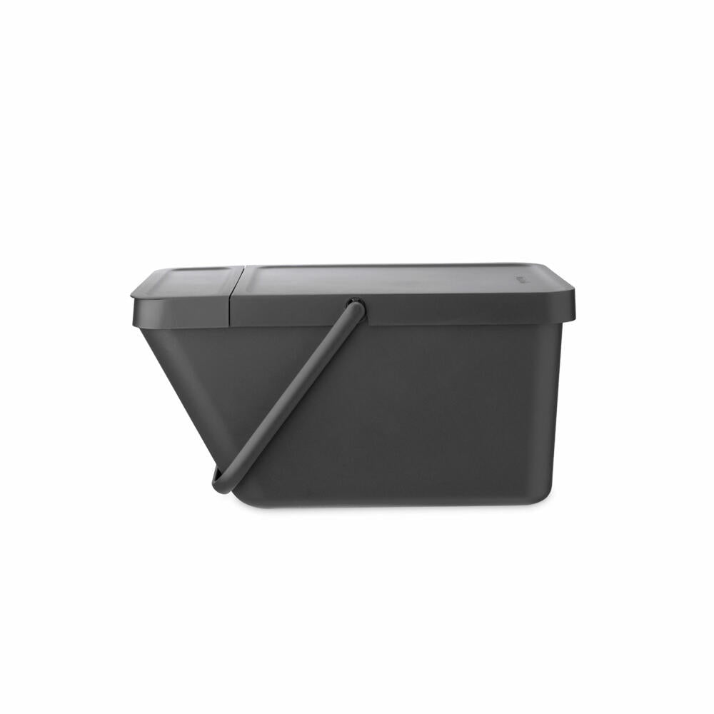 Brabantia Sort & Go Waste Bin, Waste Bin, Garbage Can, Plastic, Grey, 20 L, 277726