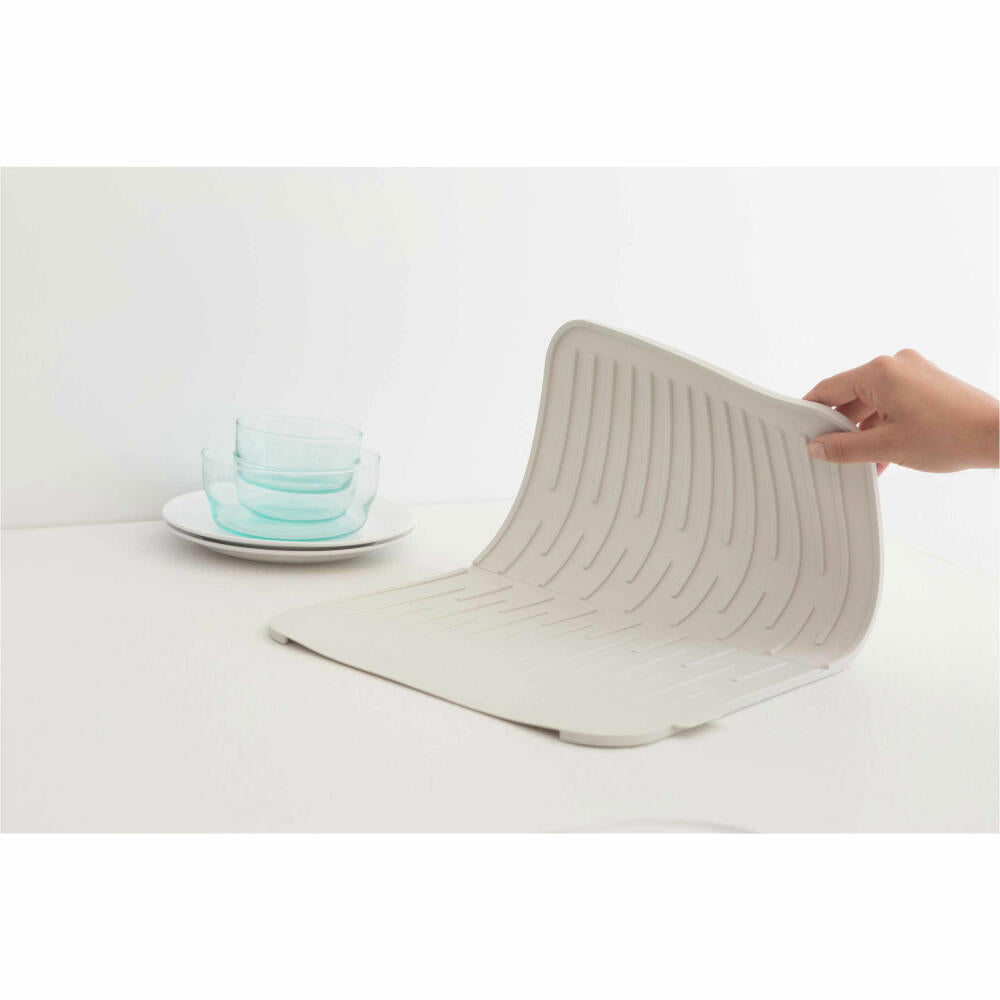 Brabantia Silikon Abtropfmatte, Geschirrmatte, Geschirrablage, Kunststoff, Light Grey, 117466