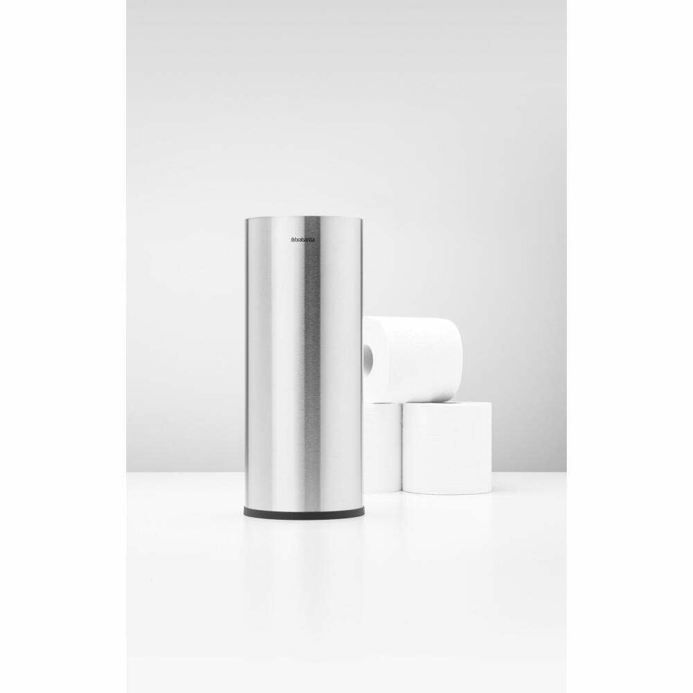 Brabantia Toilettenrollen-Spender ReNew, Stahl, Kunststoff, Matt Steel, für 3 Rollen, 280566