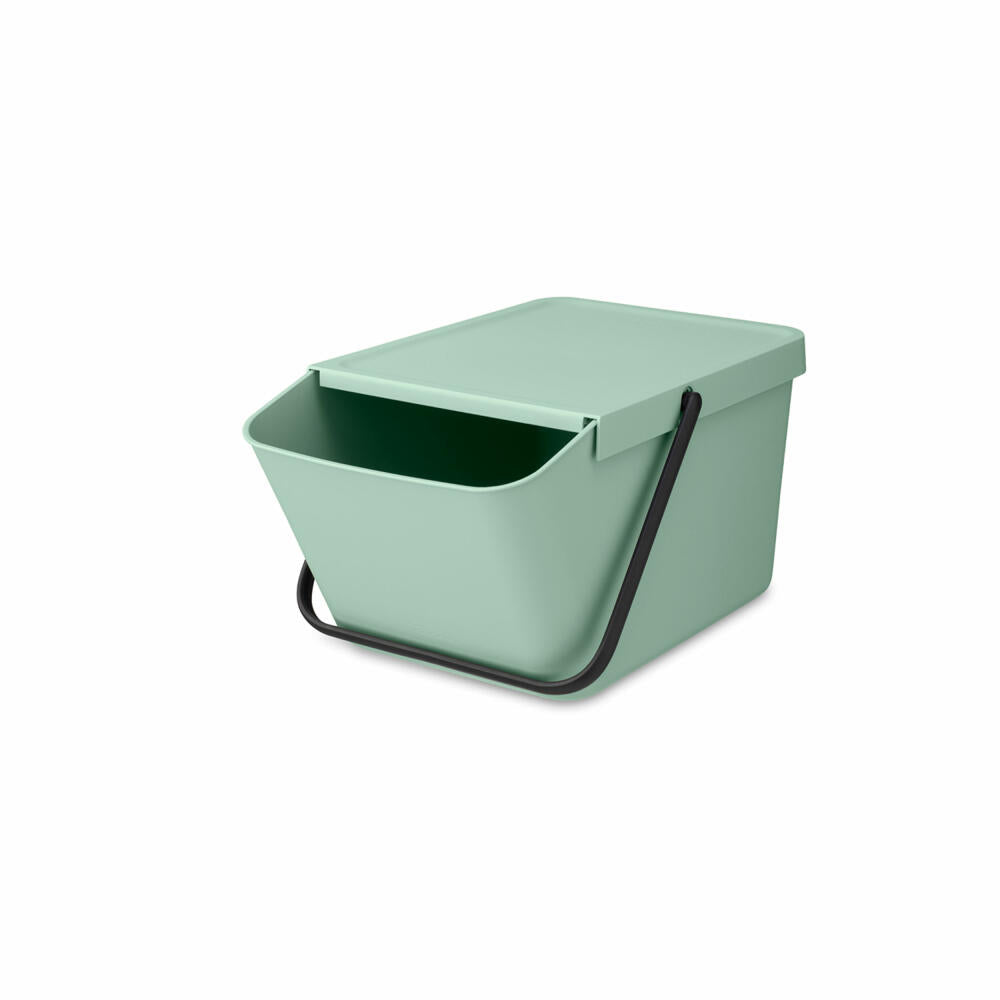 Brabantia Sort & Go Waste Bin, Waste Bin, Garbage Can, Plastic, Jade Green, 20 L, 277764