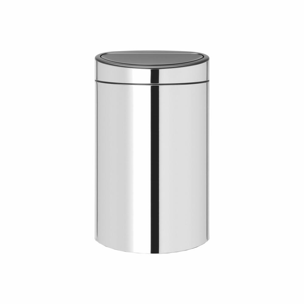 Brabantia Touch Bin, trash can, waste bin, waste container, Brilliant Steel, 40 L, 112881