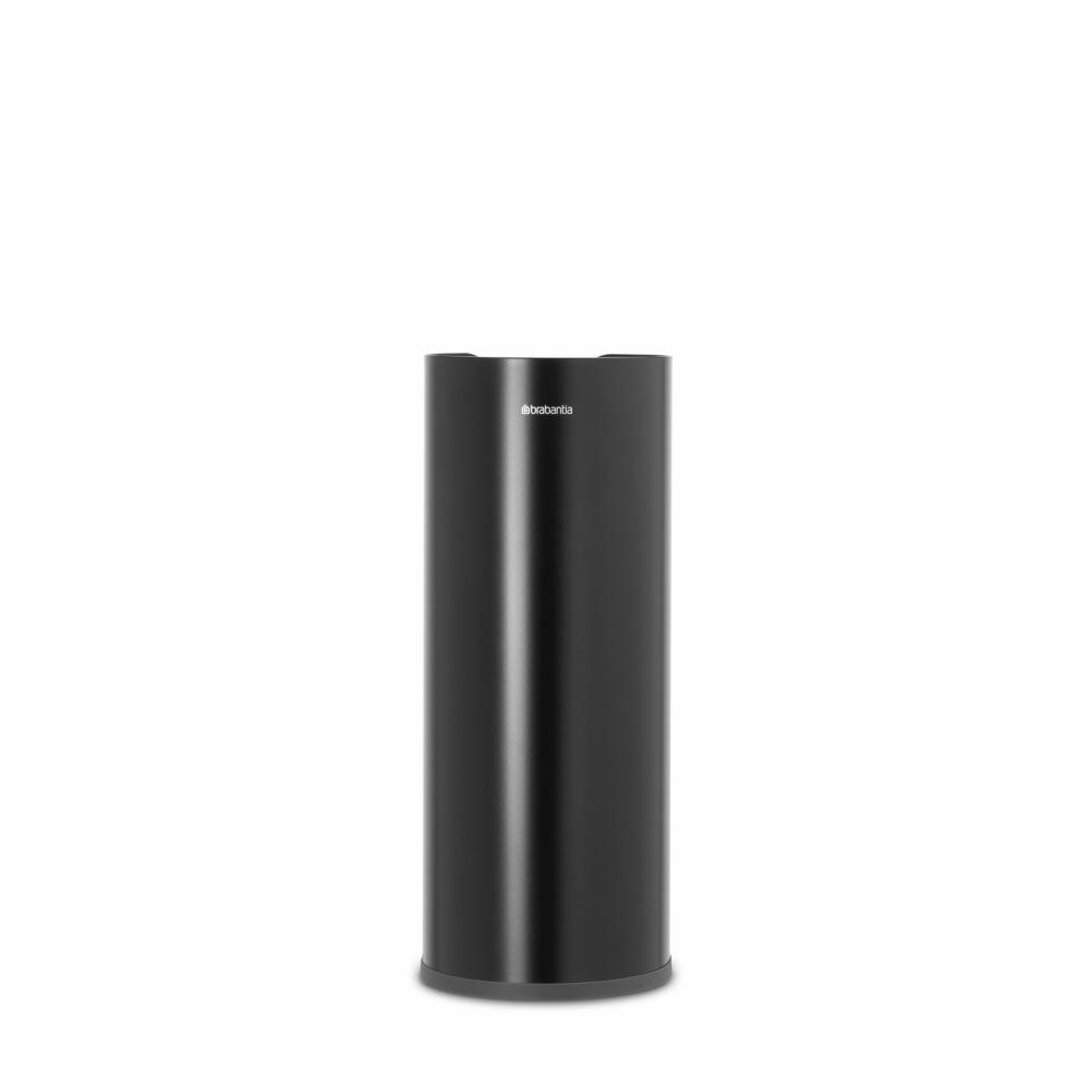 Brabantia Toilettenrollen-Spender ReNew, Stahl, Kunststoff, Matt Black, für 3 Rollen, 280504