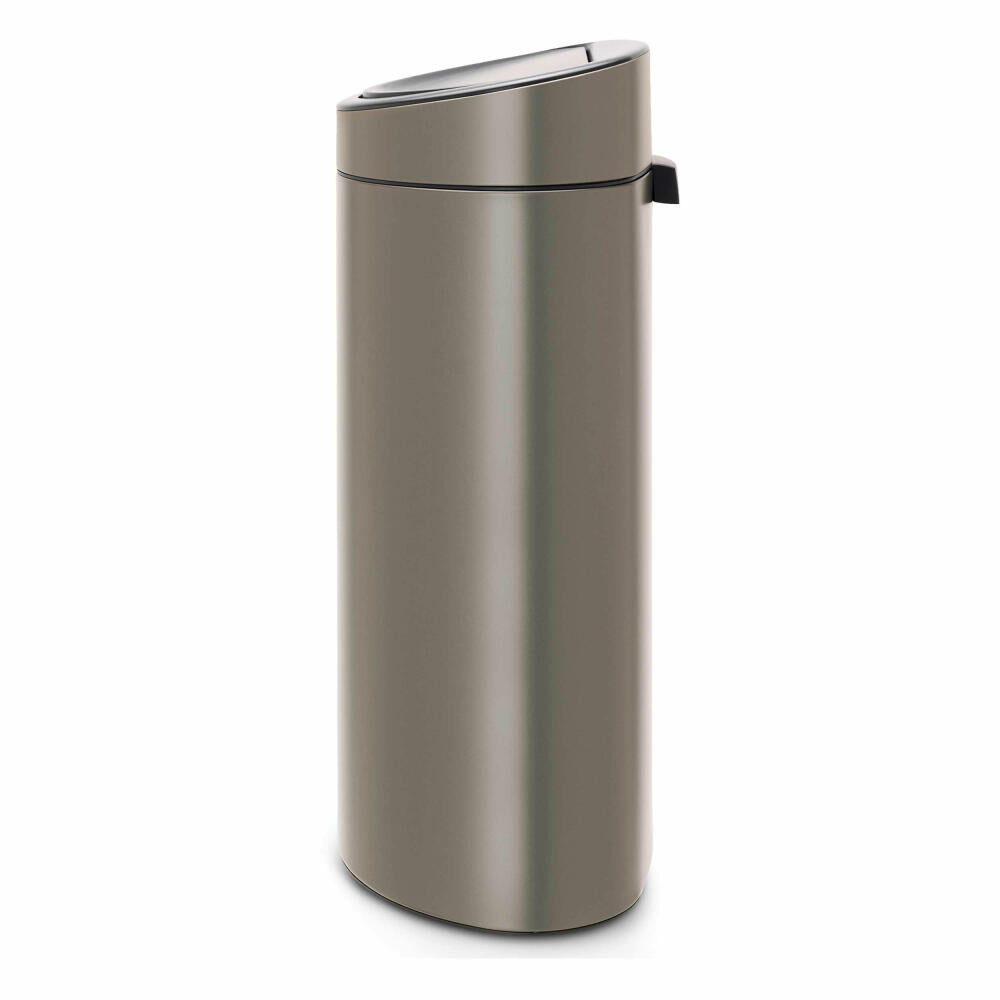 Brabantia Touch Bin Recycle, trash can with plastic inserts, waste bin, wastepaper basket, waste container, Platinum, 10 / 23 L, 117909