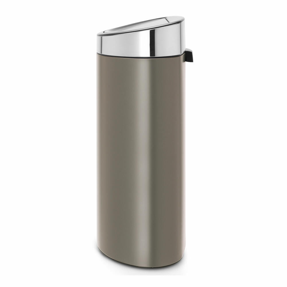 Brabantia Touch Bin, Mülleimer, Abfalleimer, Abfallbehälter, Platinum, Deckel in Matt Steel, Stahlmatt, 40 L, 114885