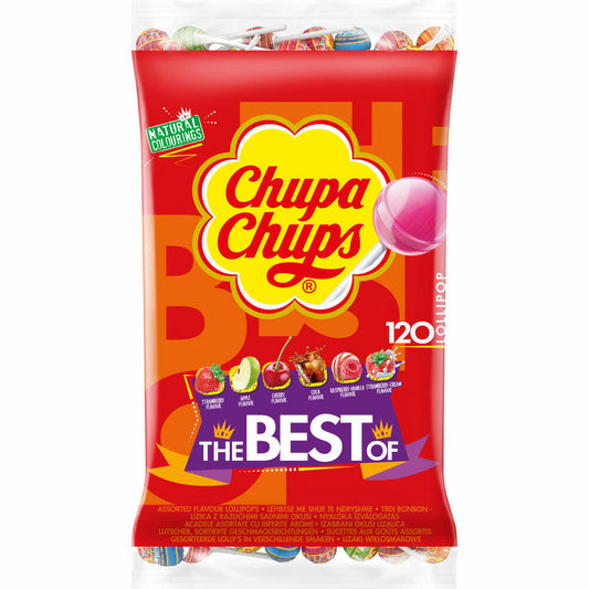 Chupa Chups Best Of Lollipop Refill Bag, Lolli, Lolly, in Bag, 120 Pieces, 1.44 kg