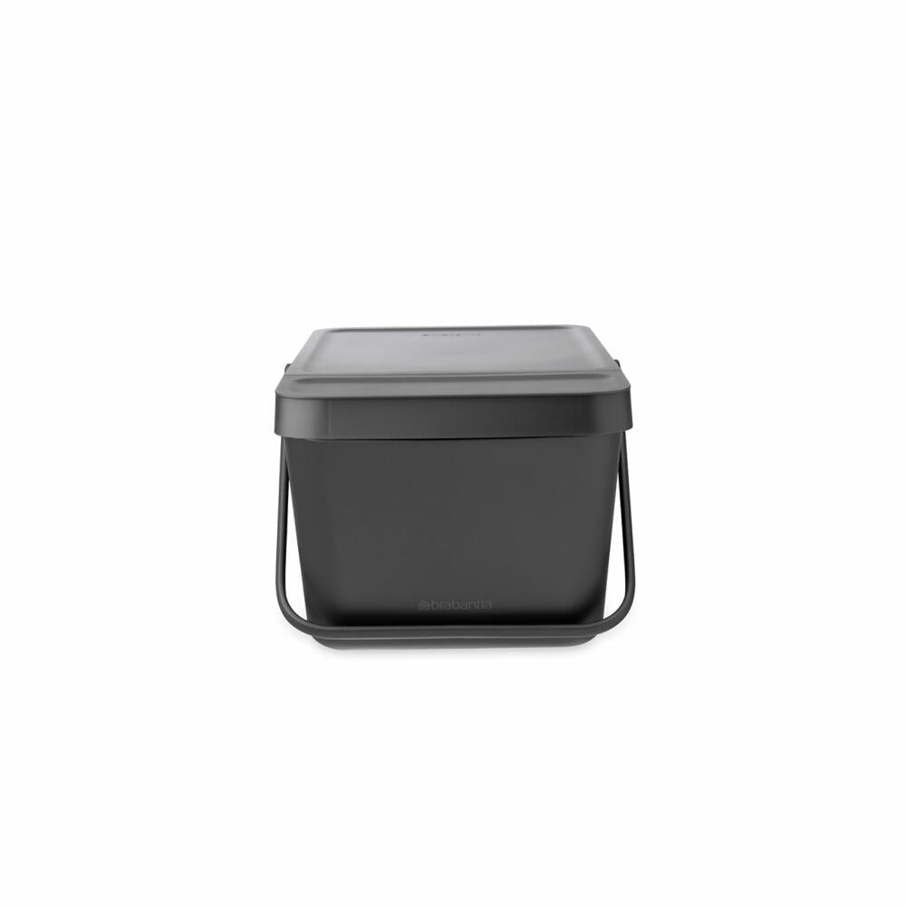 Brabantia Sort & Go Waste Bin, Waste Bin, Garbage Can, Plastic, Grey, 20 L, 277726