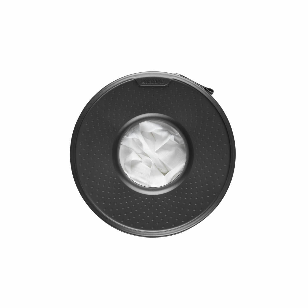 Brabantia laundry box, laundry basket, laundry bin, steel, plastic, white / dark grey, 35 L, 304866