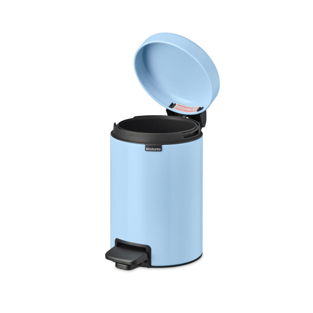 Brabantia NewIcon Treteimer, Mülleimer, Abfalleimer, Stahl, Dreamy Blue, 3 L, 202582