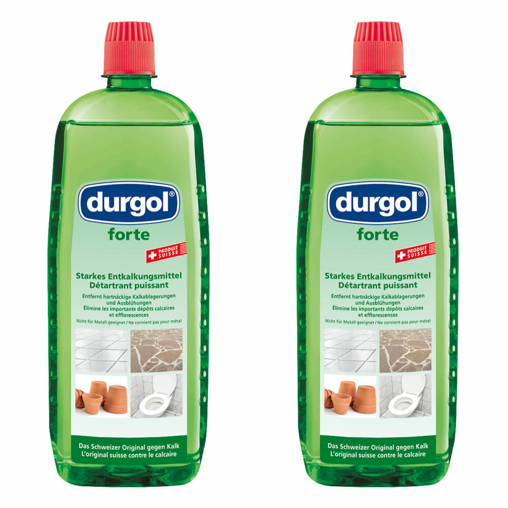 Durgol Forte Extra Starker Entkalker Set, Kaltentferner, Kalkreiniger, Kalklöser, 2x 1 L, 4-466