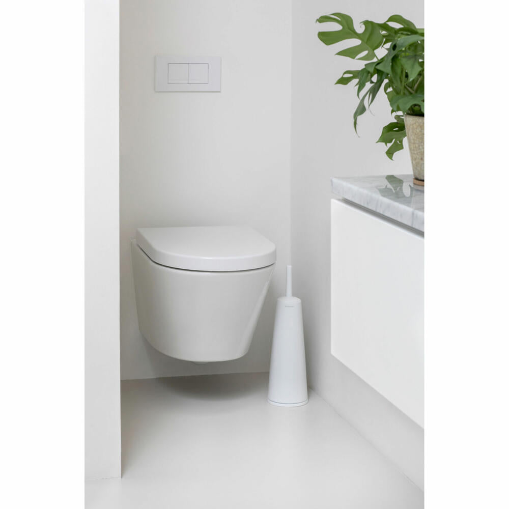 Brabantia ReNew Toilettenbürstengarnitur, WC-Garnitur, Toilettenbürste, Klobürste, Weiß, 414664