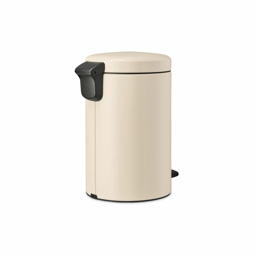 Brabantia NewIcon pedal bin, waste bin, trash can, steel, soft beige, 12 L, 149924