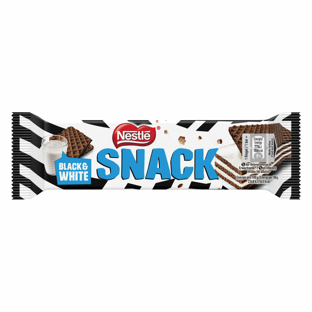 Nestlé Snack Black and White, Knusperwaffel mit Kakao, mit Milchcreme gefüllt, 30 Riegel je 33 g