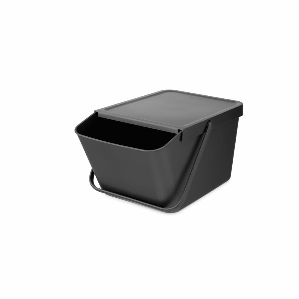 Brabantia Sort & Go Waste Bin, Waste Bin, Garbage Can, Plastic, Grey, 20 L, 277726