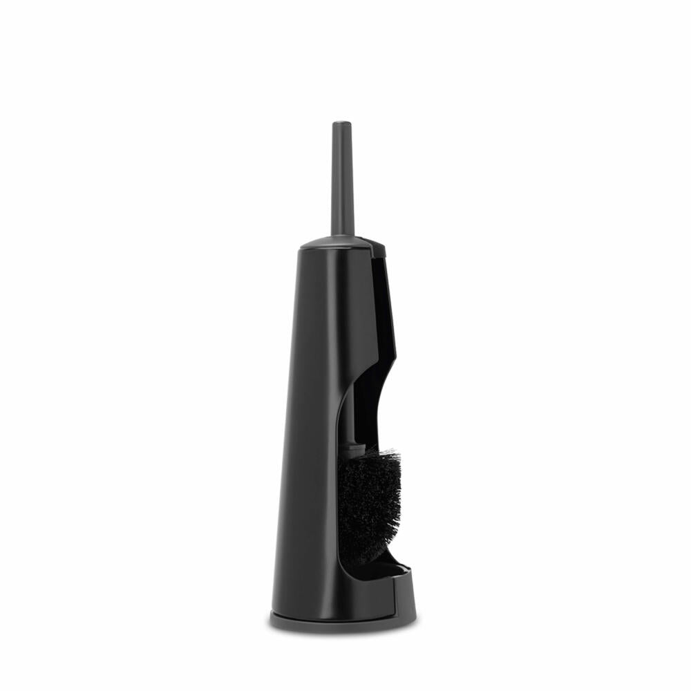 Brabantia ReNew Toilettenbürstengarnitur, WC-Garnitur, Toilettenbürste, Klobürste, Matt Black, 108587